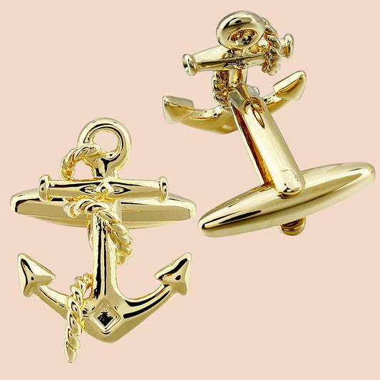 Gemelos de ancla en color dorado de HAWSON 