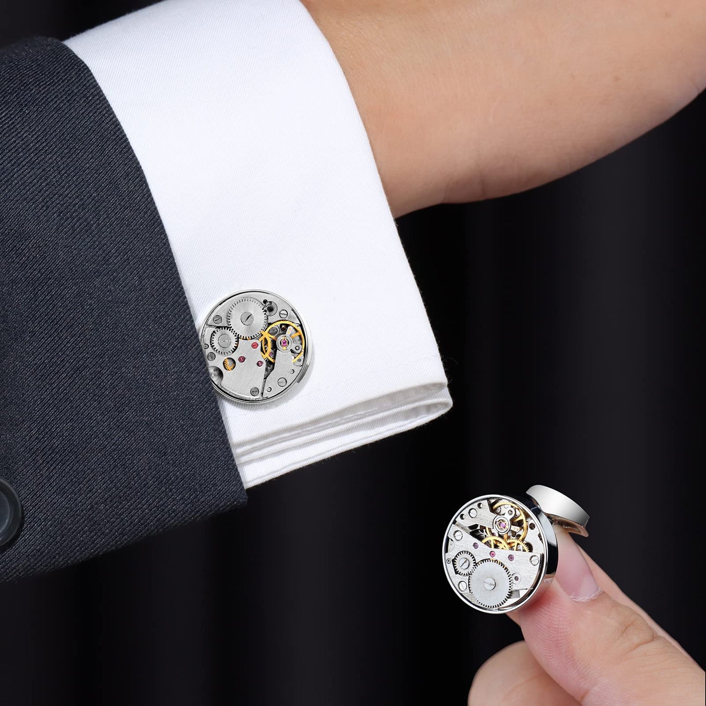 HAWSON Watch Movement  Cufflinks for Men