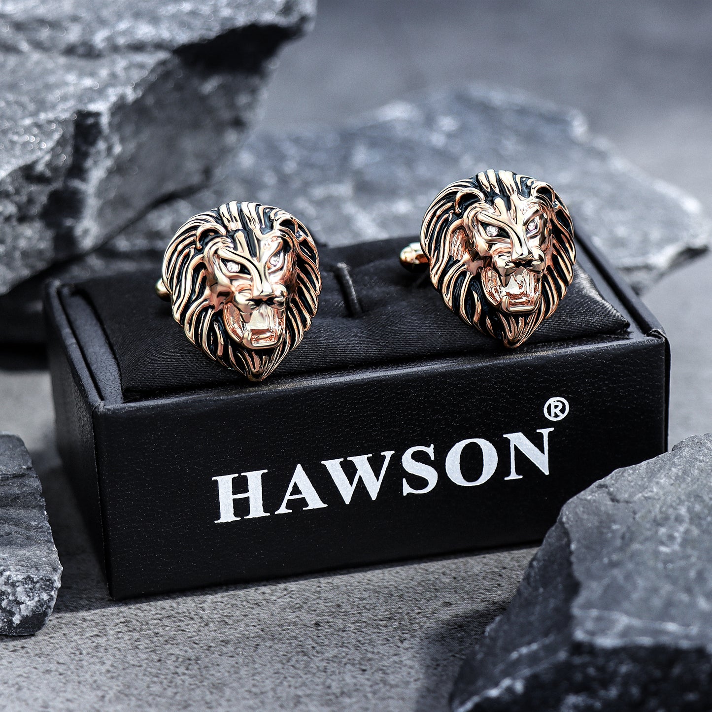 HAWSON Vintage Lion Head Cufflinks